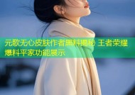 元歌无心皮肤作者黑料揭秘 王者荣耀爆料平家功能展示