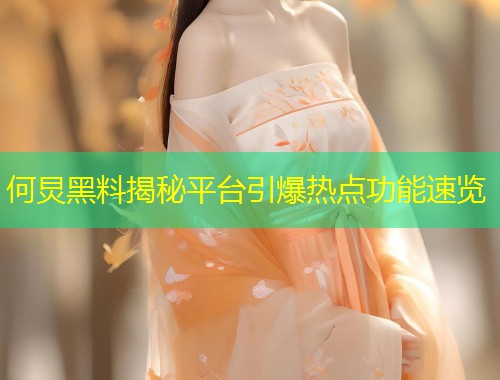 何炅黑料揭秘平台引爆热点功能速览  第1张