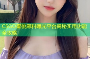 CSGO蜜桃黑料曝光平台揭秘实用功能全攻略